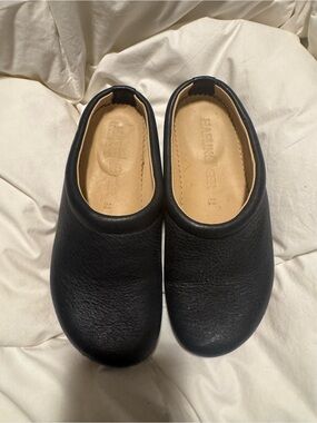 Haflinger Black Leather Clog-Worn Once